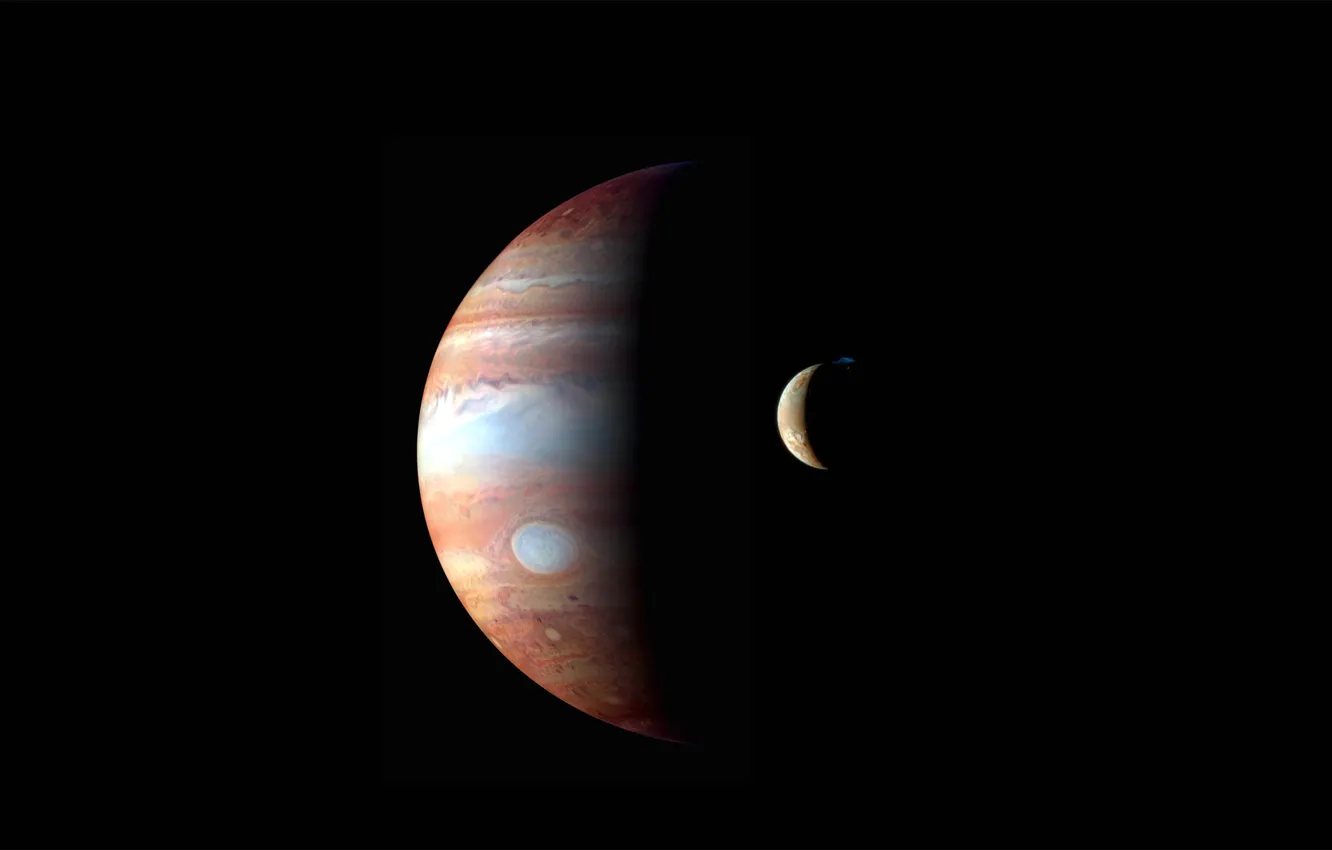 Фото обои планета, спутник, Юпитер, солнечная система