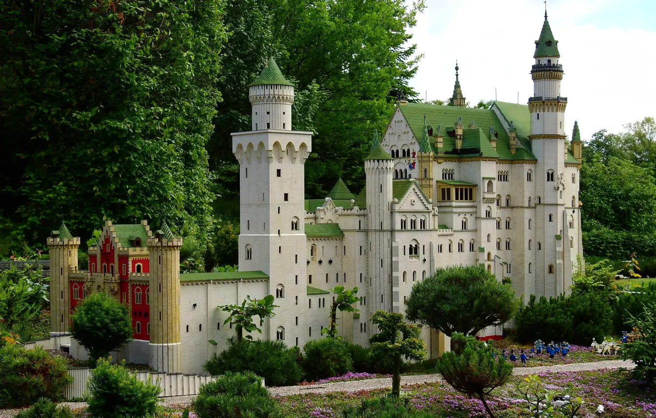 Фото обои Замок, Lego, Нойшванштайн, Конструктор, Копия
