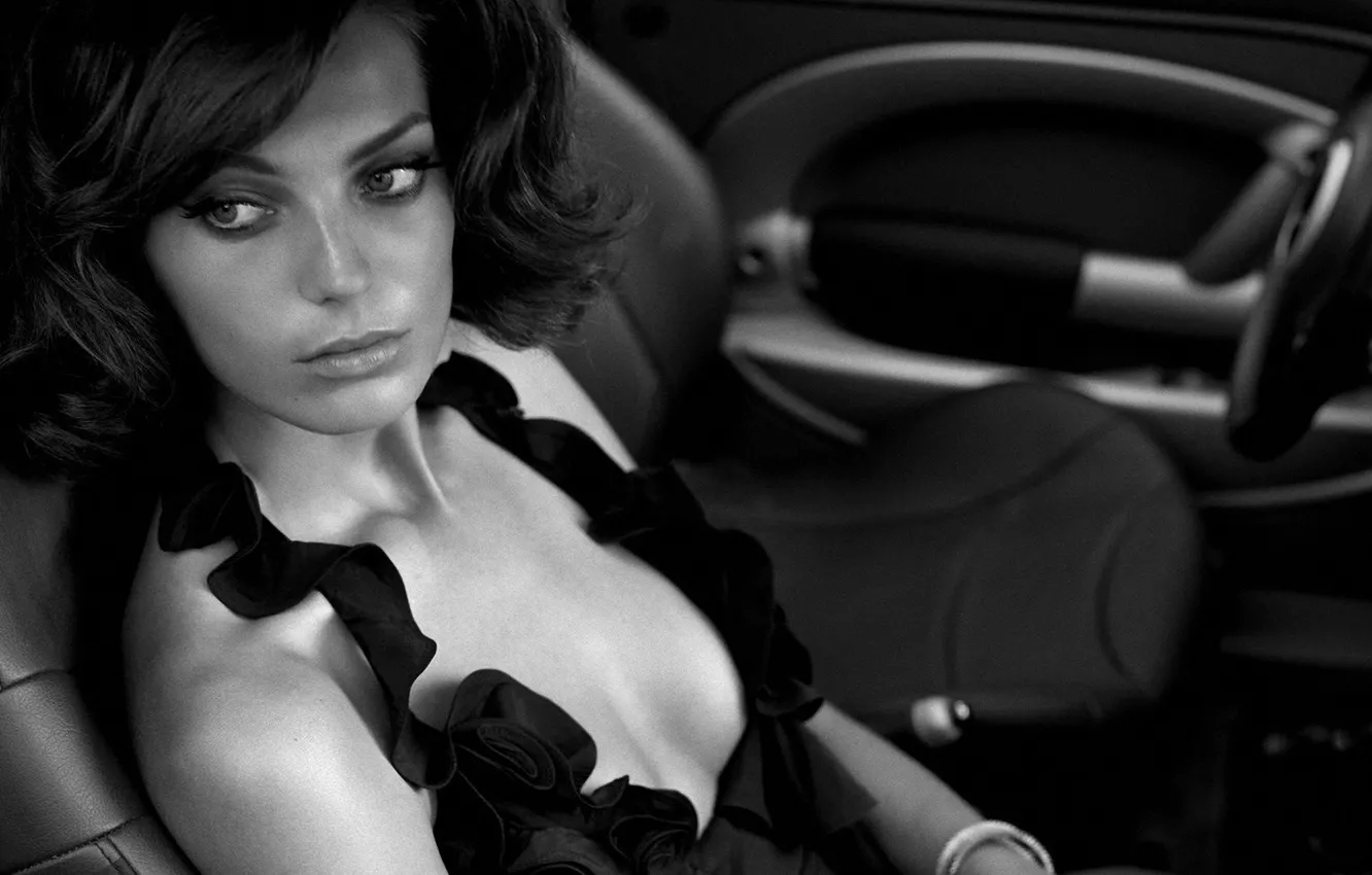 Фото обои взгляд, черно-белое, Steven Meisel, Дарья Вербова