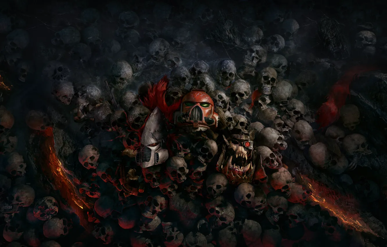 Фото обои черепа, Relic Entertainment, Warhammer 40000: Dawn Of War