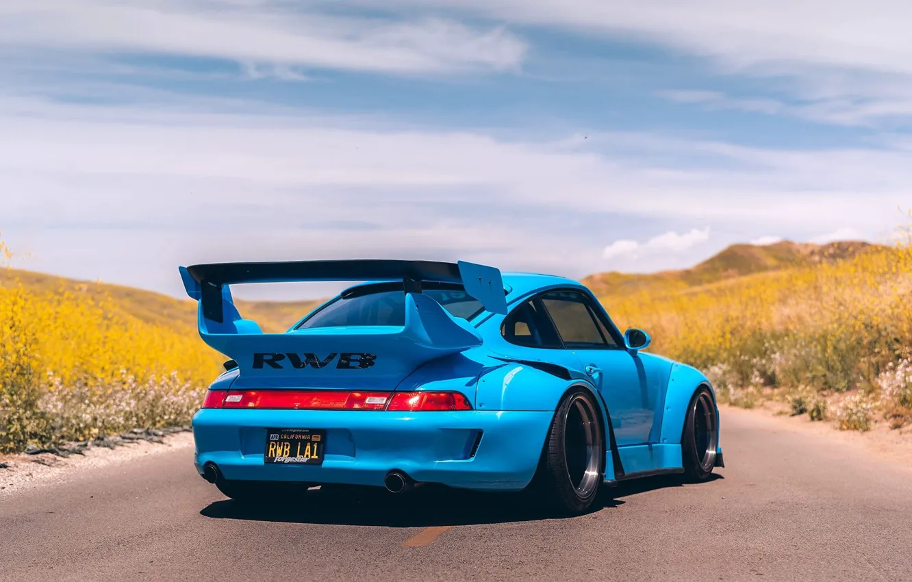Фото обои Blue, Porsche 911, RWB, Vehicle