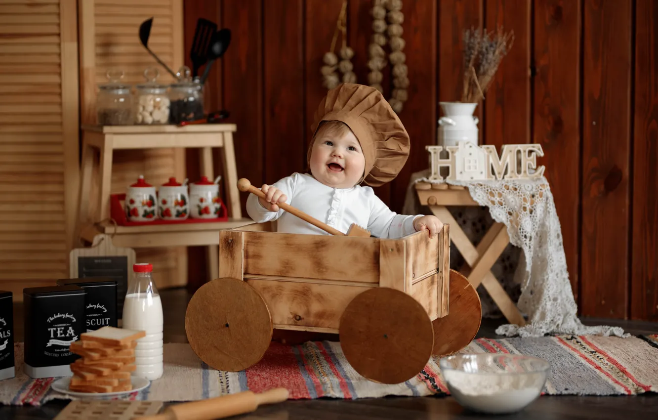 Фото обои дети, малыш, поварёнок