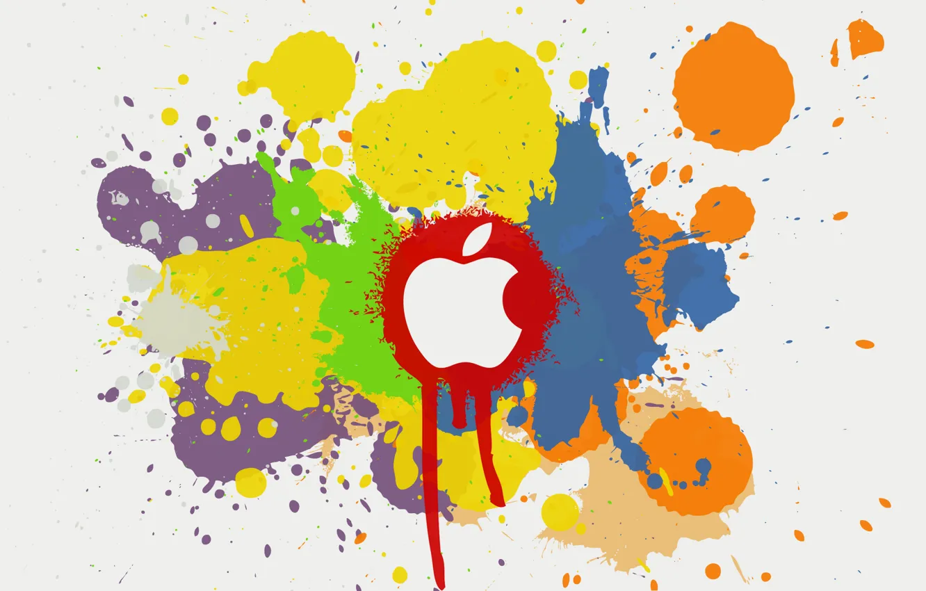 Фото обои apple, яблоко, пятна, mac, logo