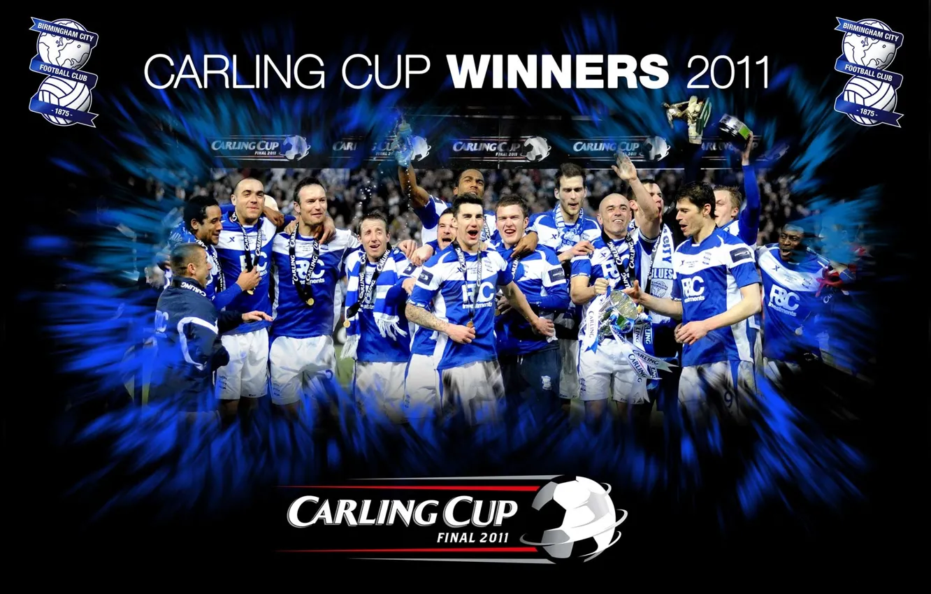 Фото обои wallpaper, football, England, Sport, players, Birmingham City FC, Carling Cup Winners