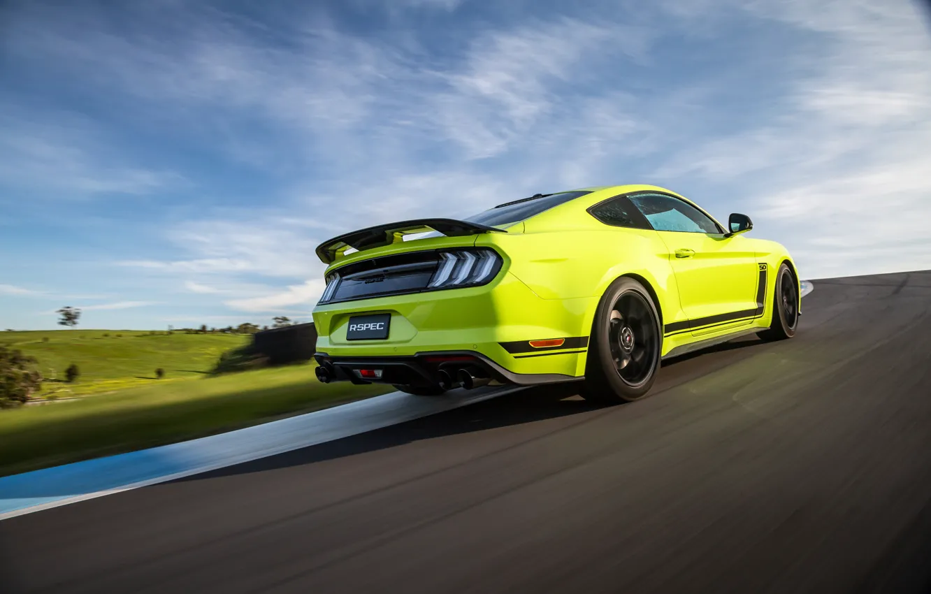 Фото обои скорость, Mustang, Ford, гоночный трек, AU-spec, R-Spec, 2019, Australia version