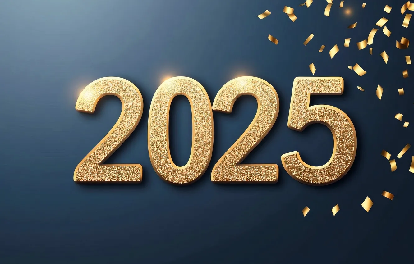 Фото обои Новый Год, цифры, golden, new year, numbers, 2025