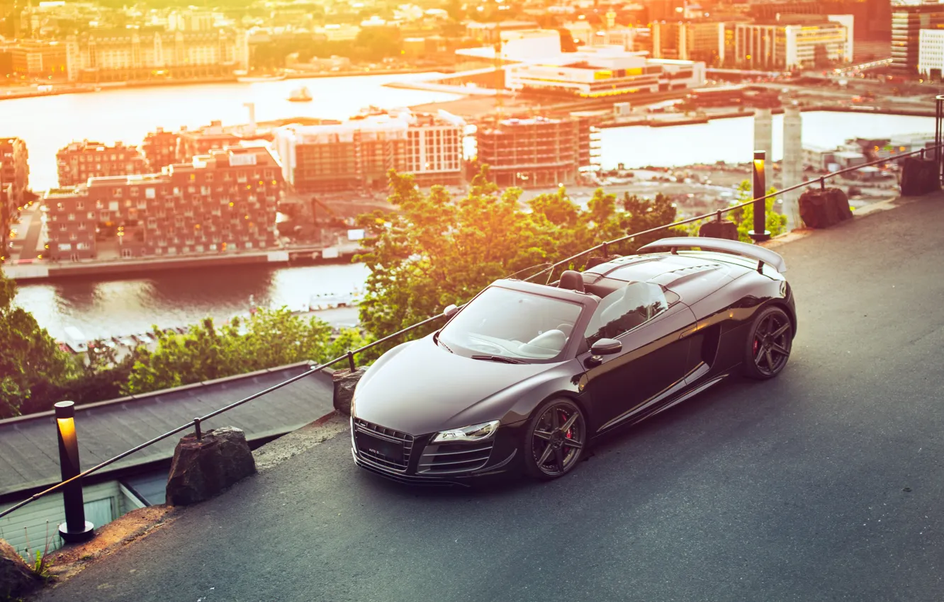 Фото обои car, город, Audi R8, GT Spyder