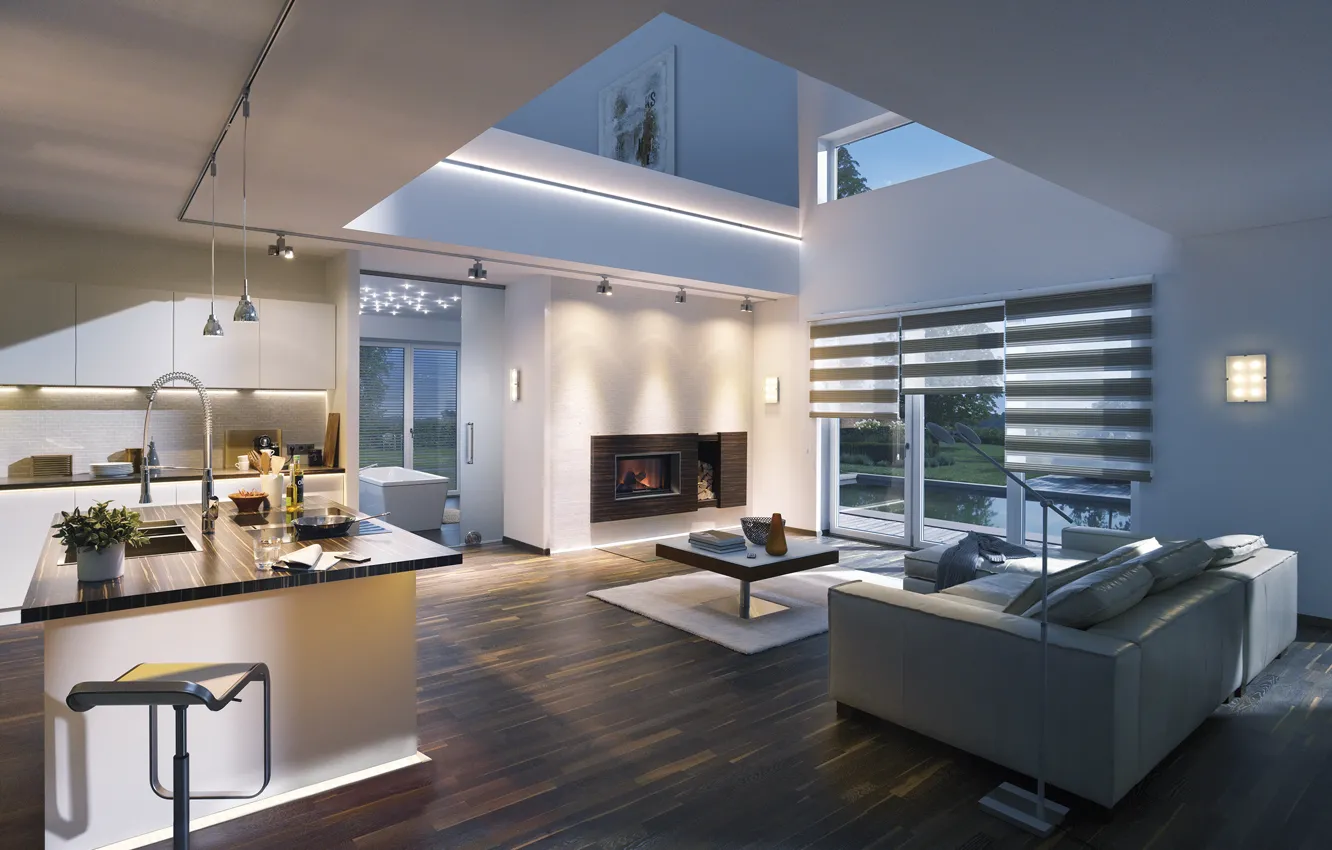 Фото обои design, interior, villa, living space