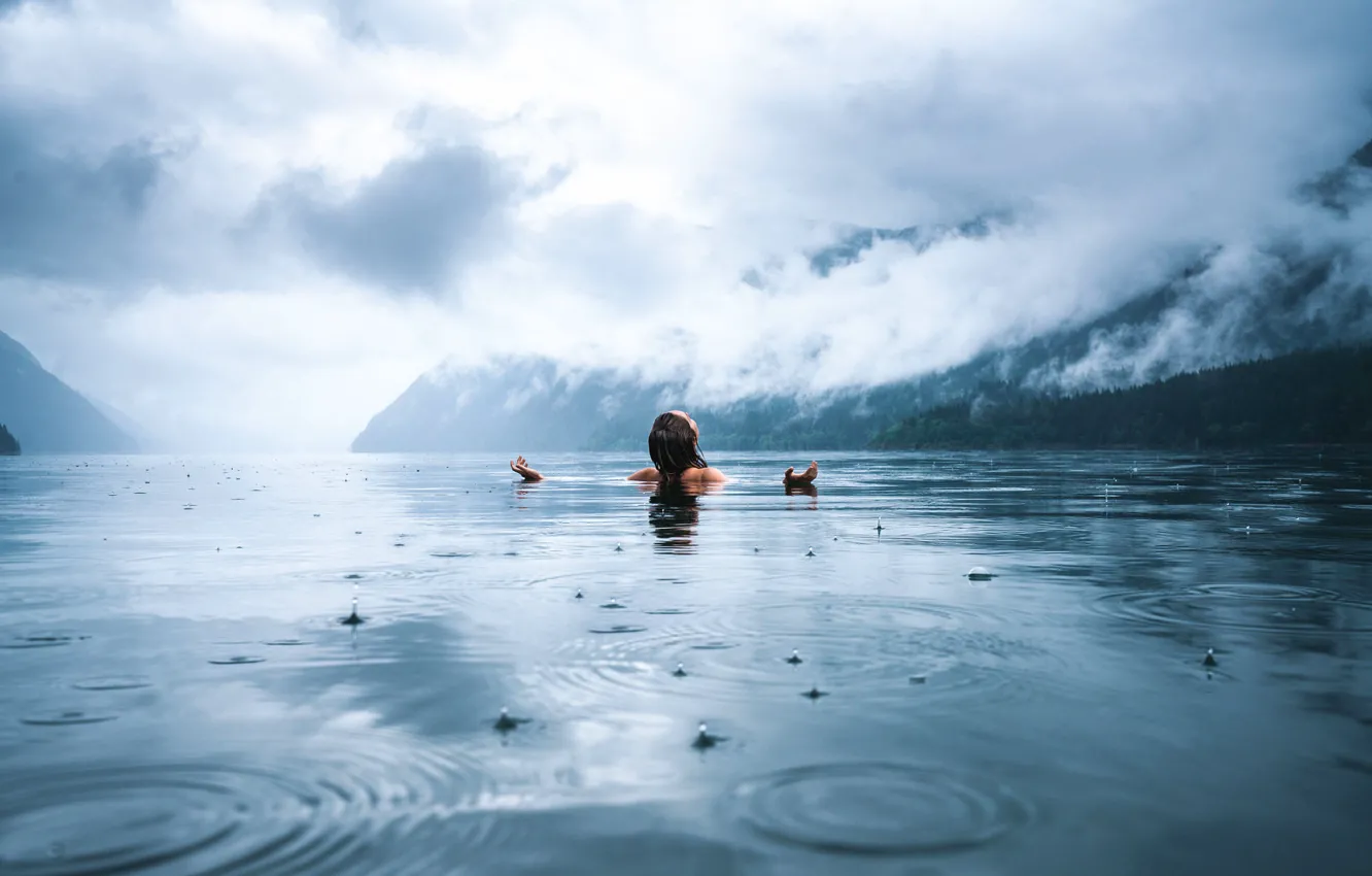 Фото обои девушка, дождь, в воде, Lizzy Gadd, Sweet September