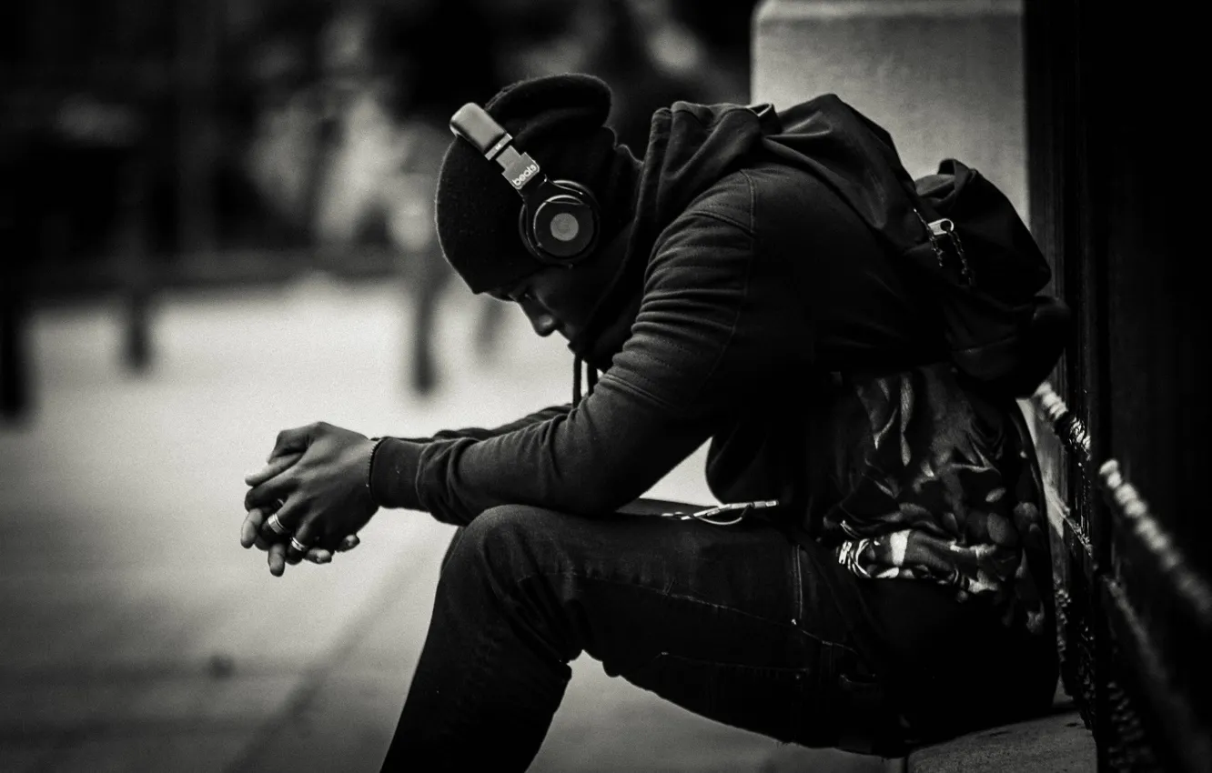 Фото обои music, loneliness, thinking