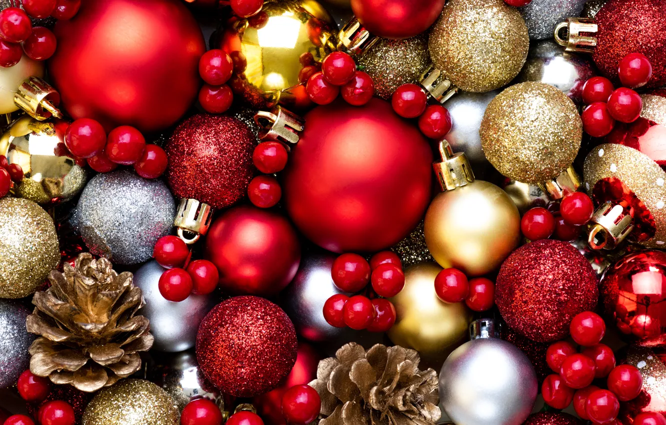 Фото обои украшения, шары, colorful, Новый Год, Рождество, Christmas, balls, New Year