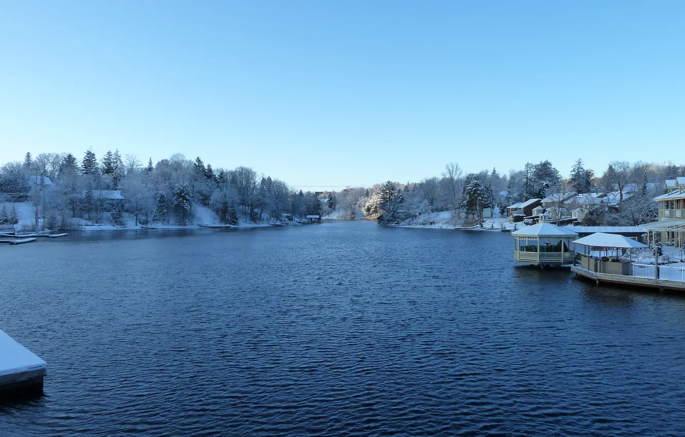 Фото обои winter, lake, snow, Ontario, frost, Muskoka, SparkyGT