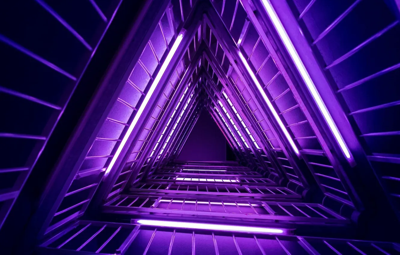 Фото обои тоннель, треугольник, Build, Triangles, 2020