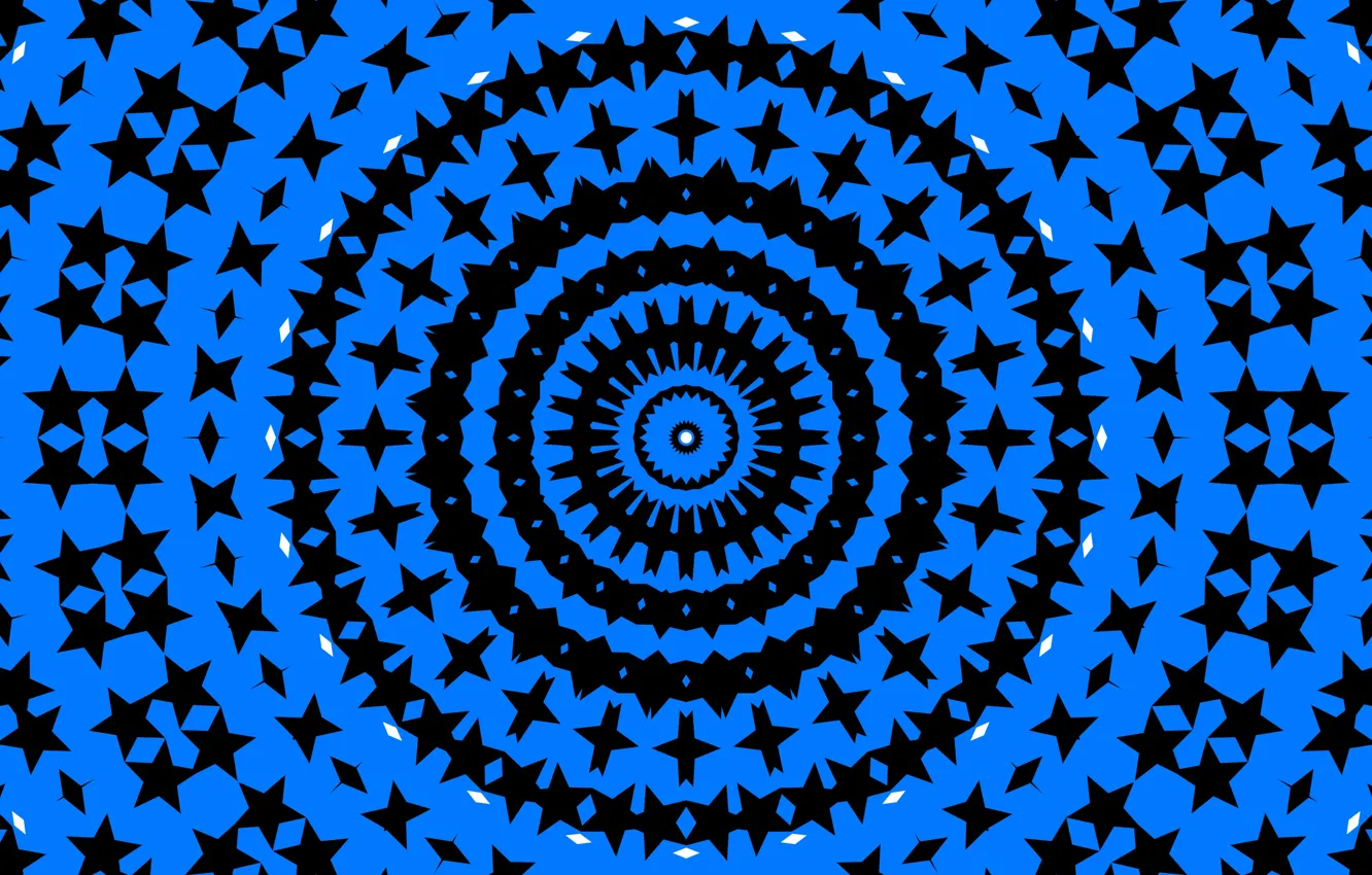 Фото обои синий, узор, круг, калейдоскоп