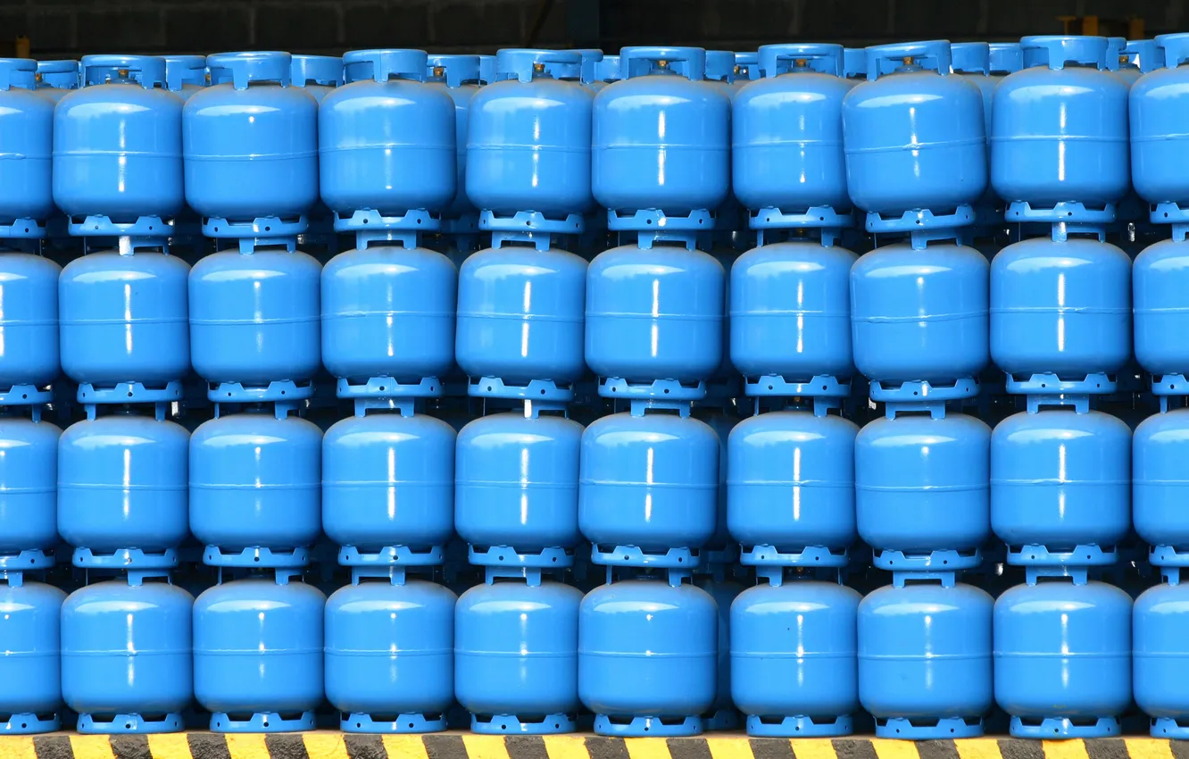 Фото обои blue, order, accumulation, gas cylinders