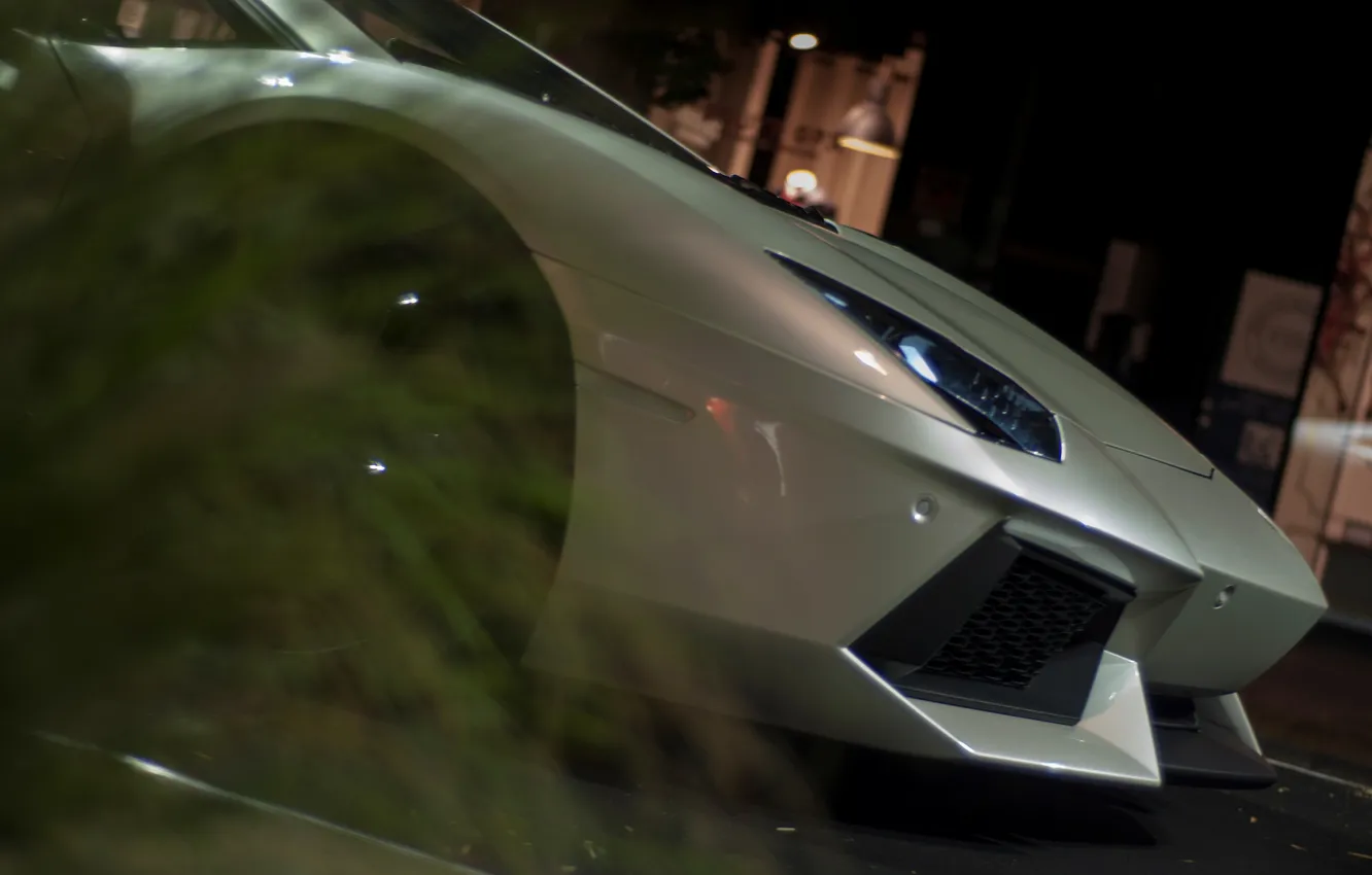 Фото обои белый, Lamborghini, суперкар, white, supercar, aventador, lp700-4, ламборгини