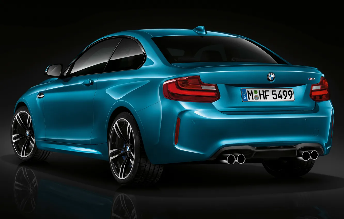 Фото обои BMW, Blue, Coupe, Back, View, (2015)