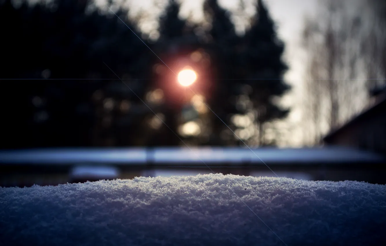 Фото обои зима, солнце, блики, Снег