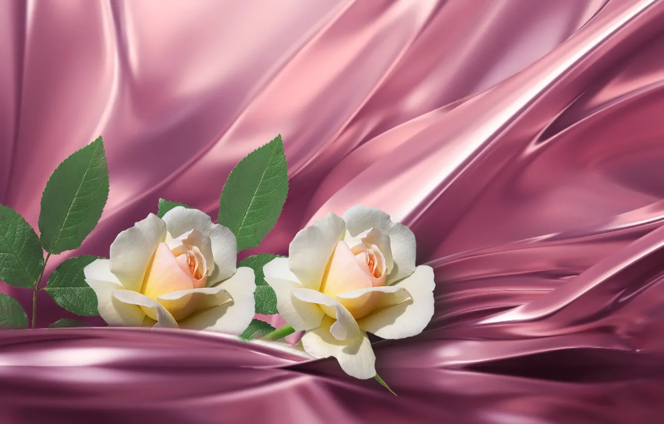 Фото обои silk, roses, bunch of flowers, still life closeup