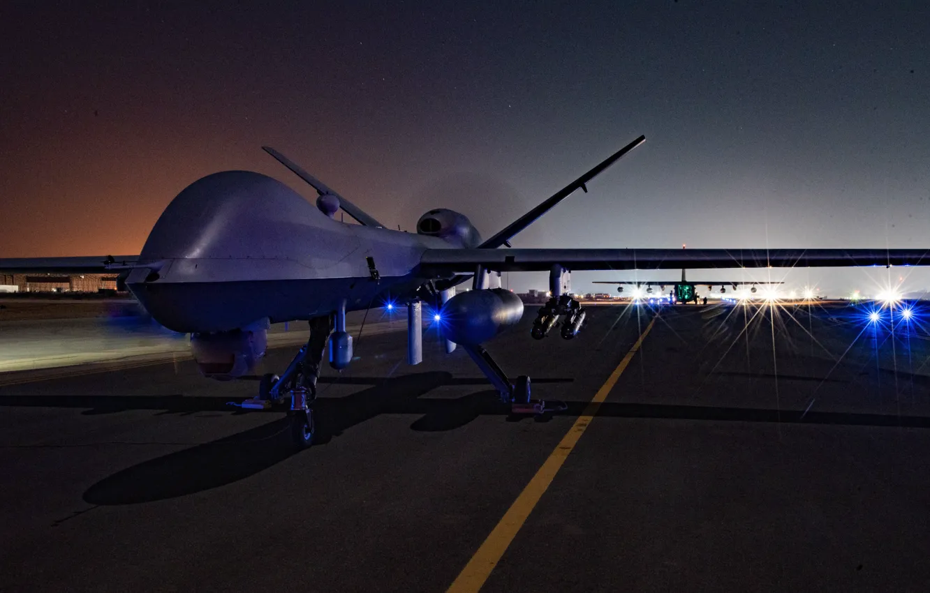 Фото обои ВВС США, MQ-9 Reaper, модульный разведывательно-ударный БПЛА