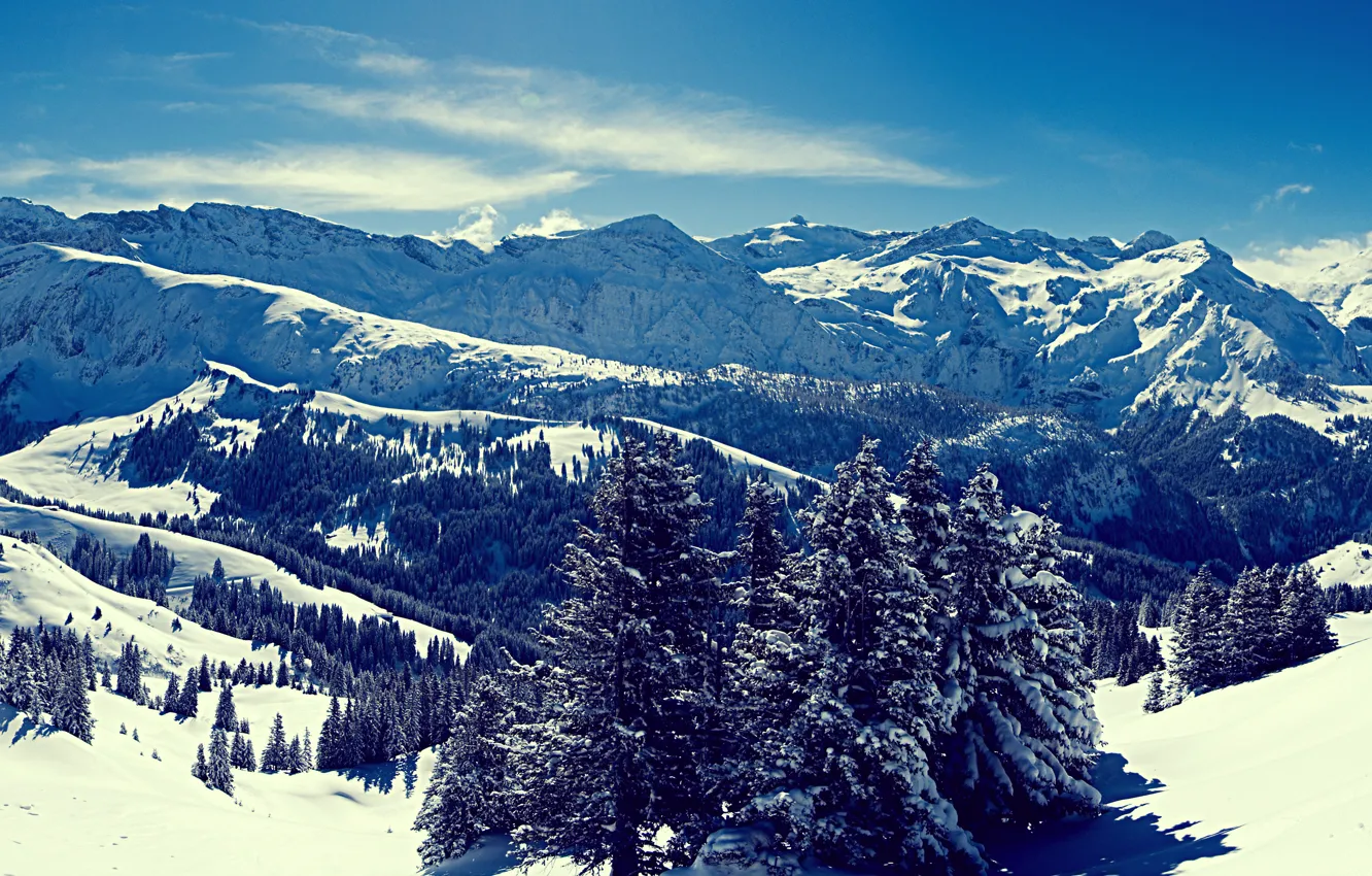Фото обои зима, горы, \Winter heart