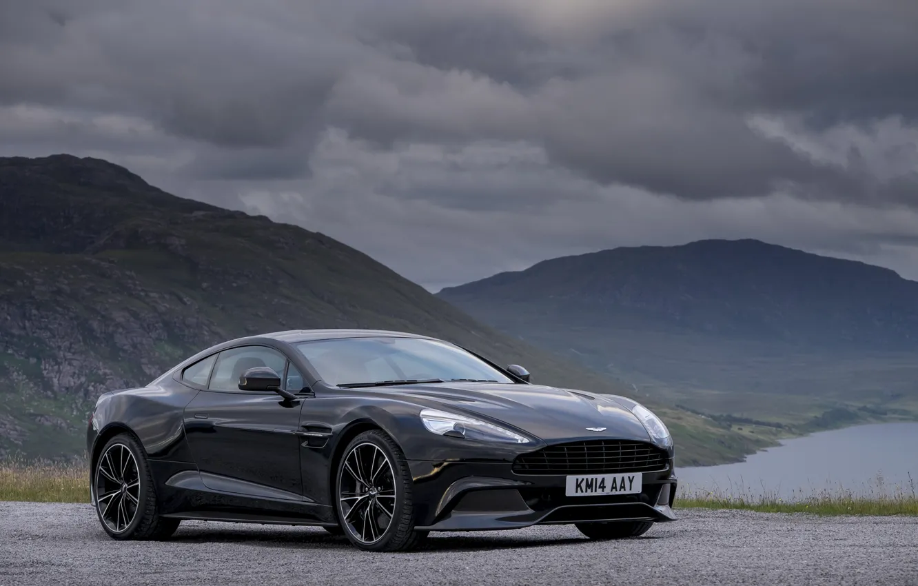 Фото обои Aston Martin, астон мартин, Vanquish, ванквиш, 2014, Carbon Black