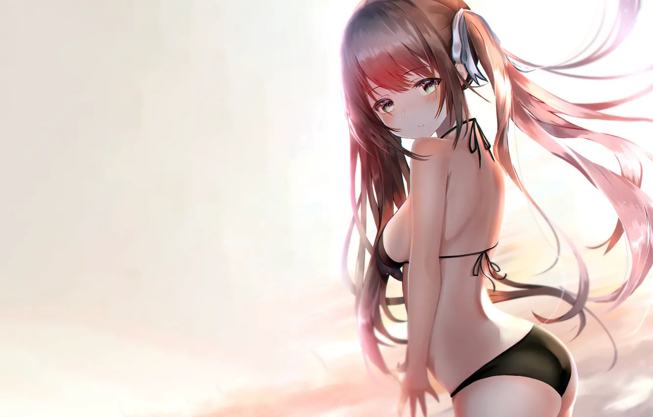 Фото обои girl, sexy, ass, long hair, boobs, anime, beautiful, pretty