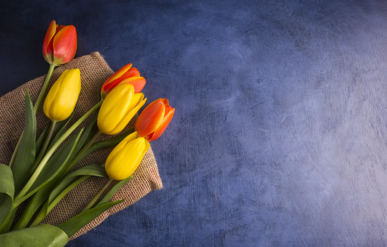 Фото обои фон, букет, тюльпаны