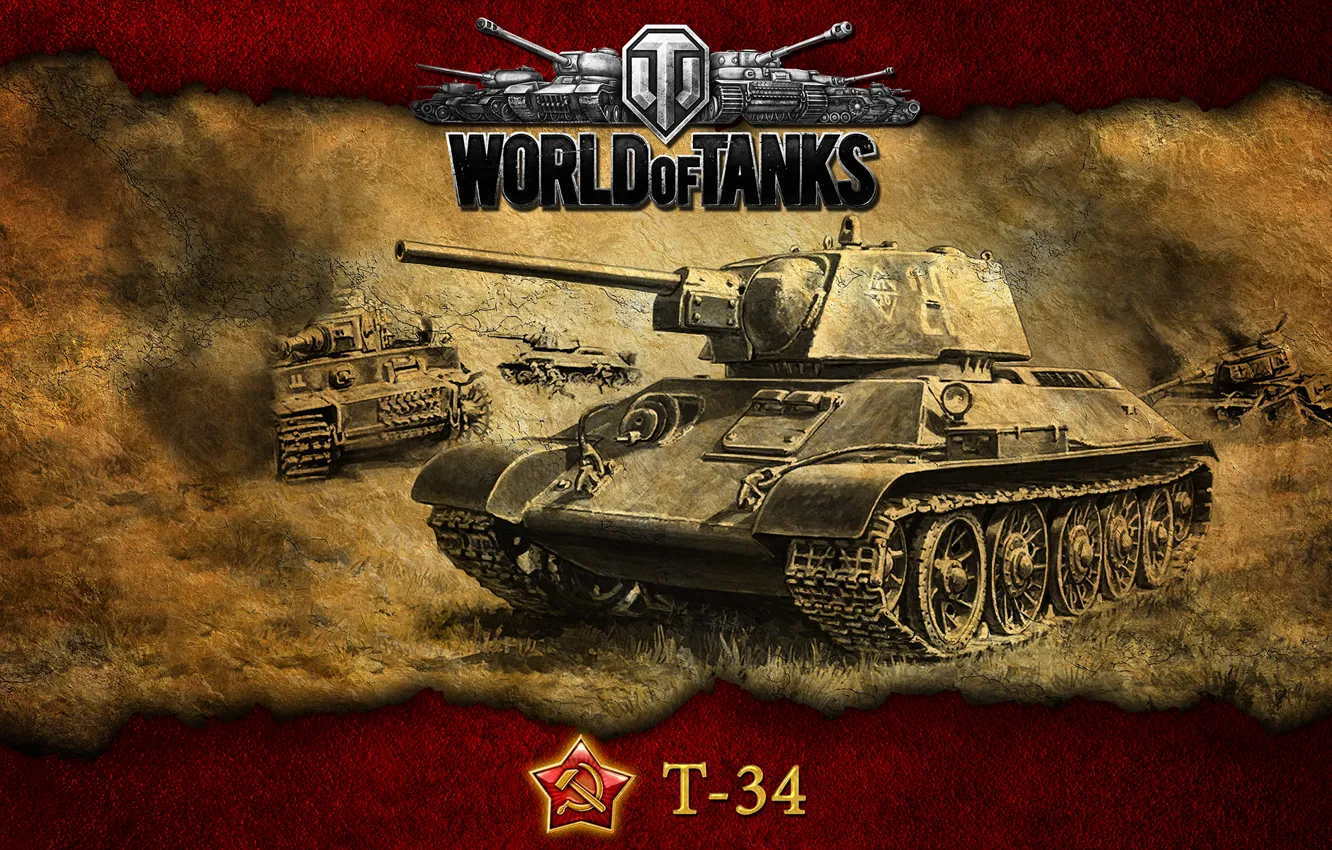Фото обои СССР, танки, Т-34, WoT, World of Tanks