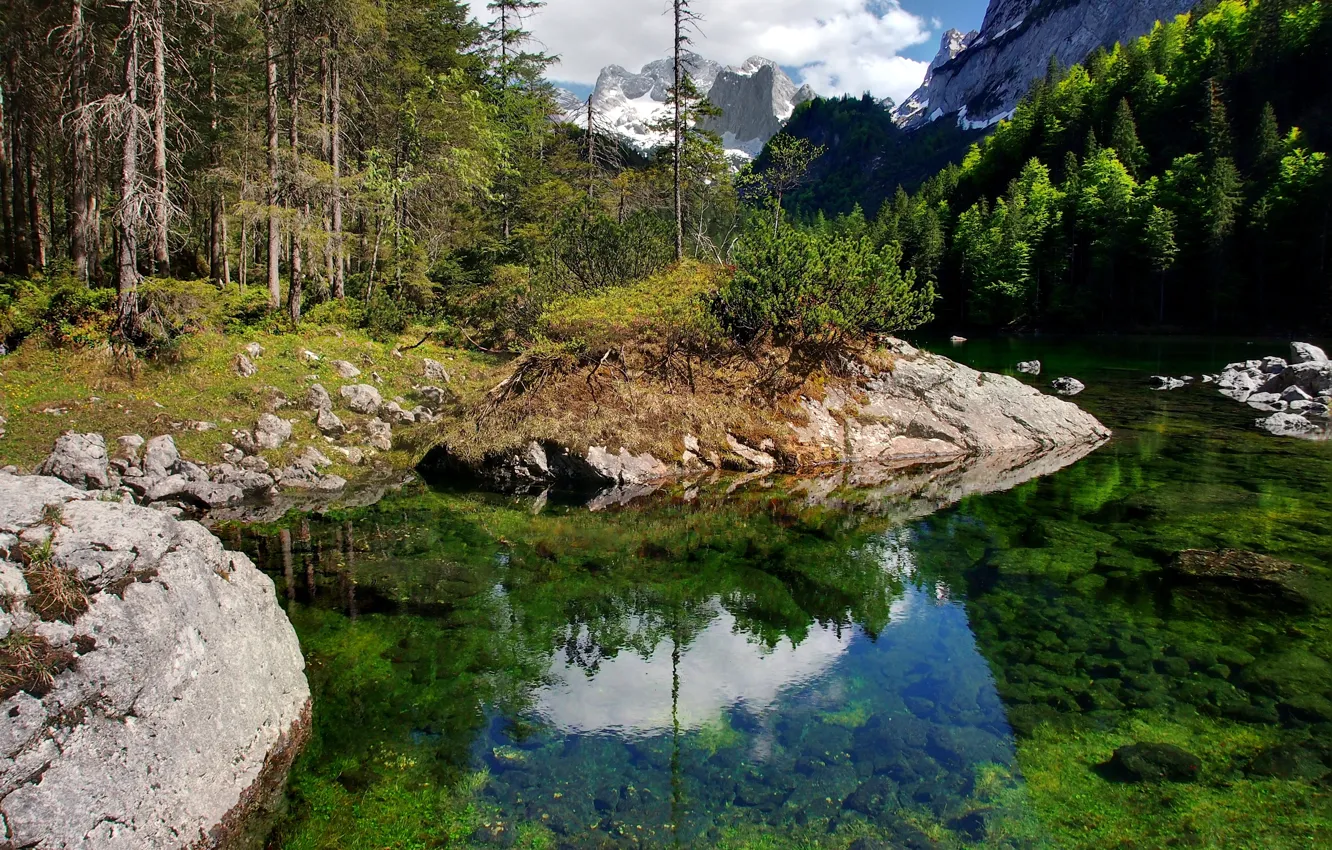 Фото обои горы, озеро, Австрия, Republik Österreich, Republika Avstrija, Osztrák Köztársaság, Republika Austrija, Gosau Valley