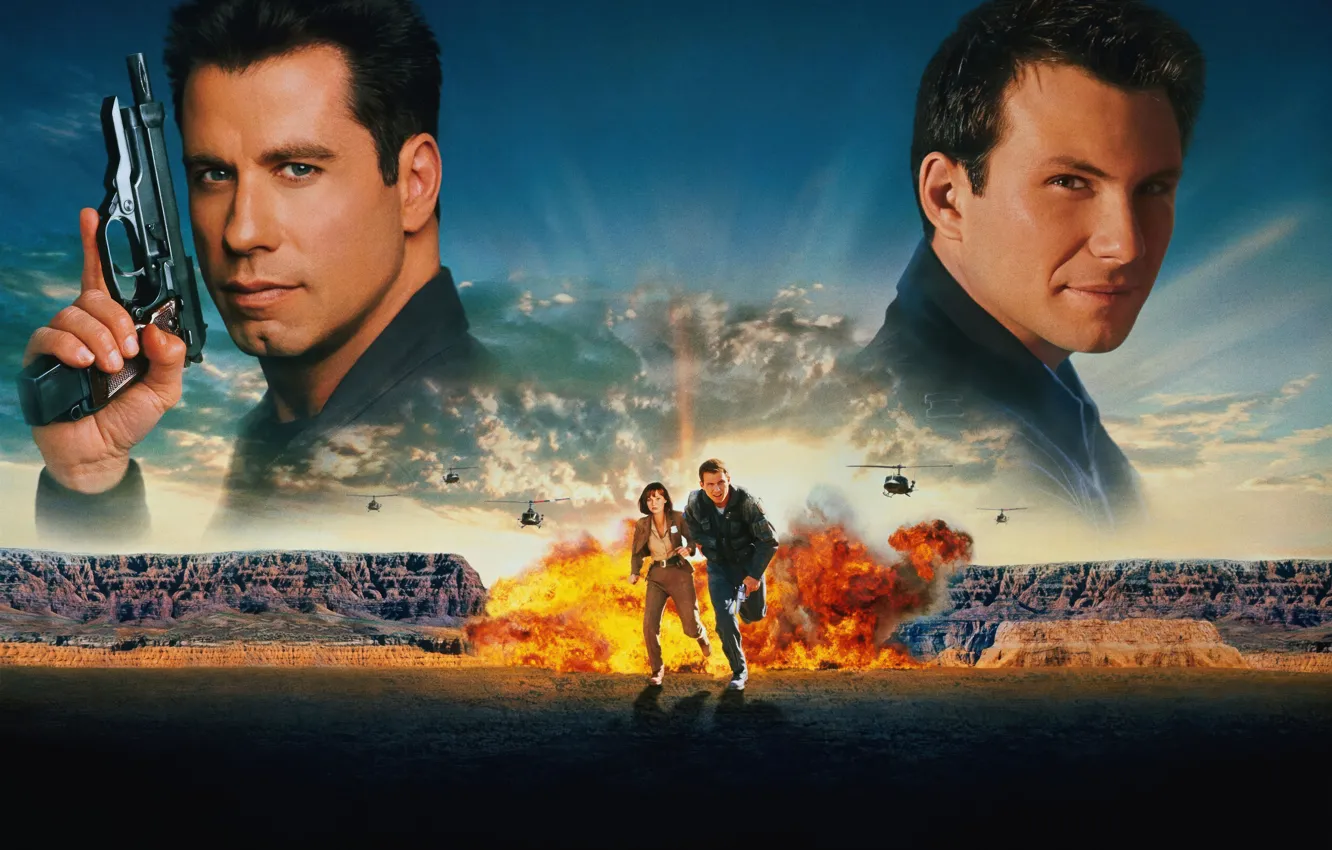 Фото обои США, Мужчины, Джон Траволта, John Travolta, 1996, Christian Slater, Broken Arrow, Кристиан Слейтер