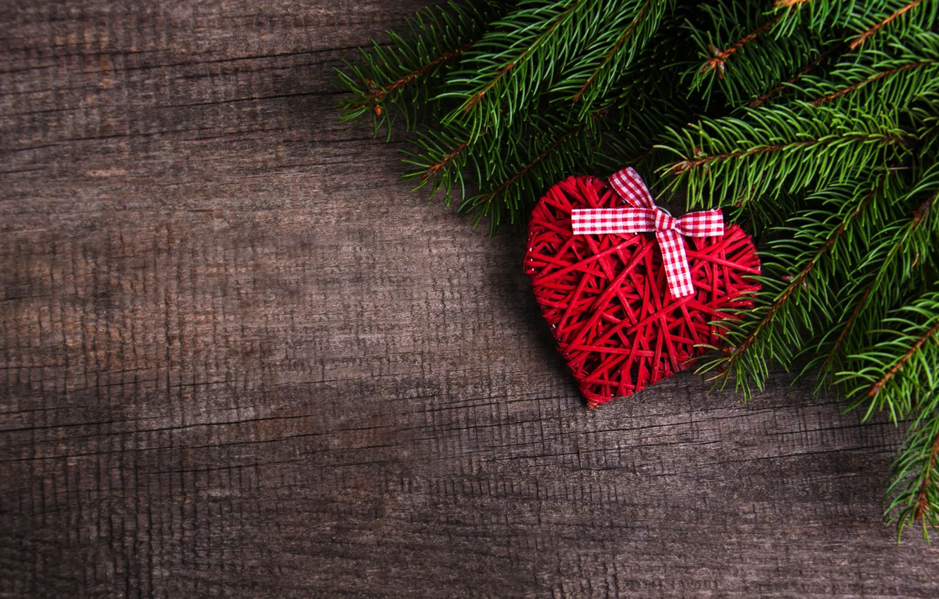 Фото обои украшения, сердце, Новый Год, Рождество, love, christmas, heart, wood