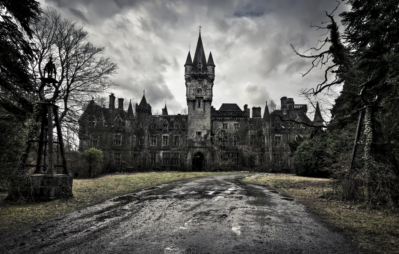 Фото обои замок, Castle of Decay, мрачный