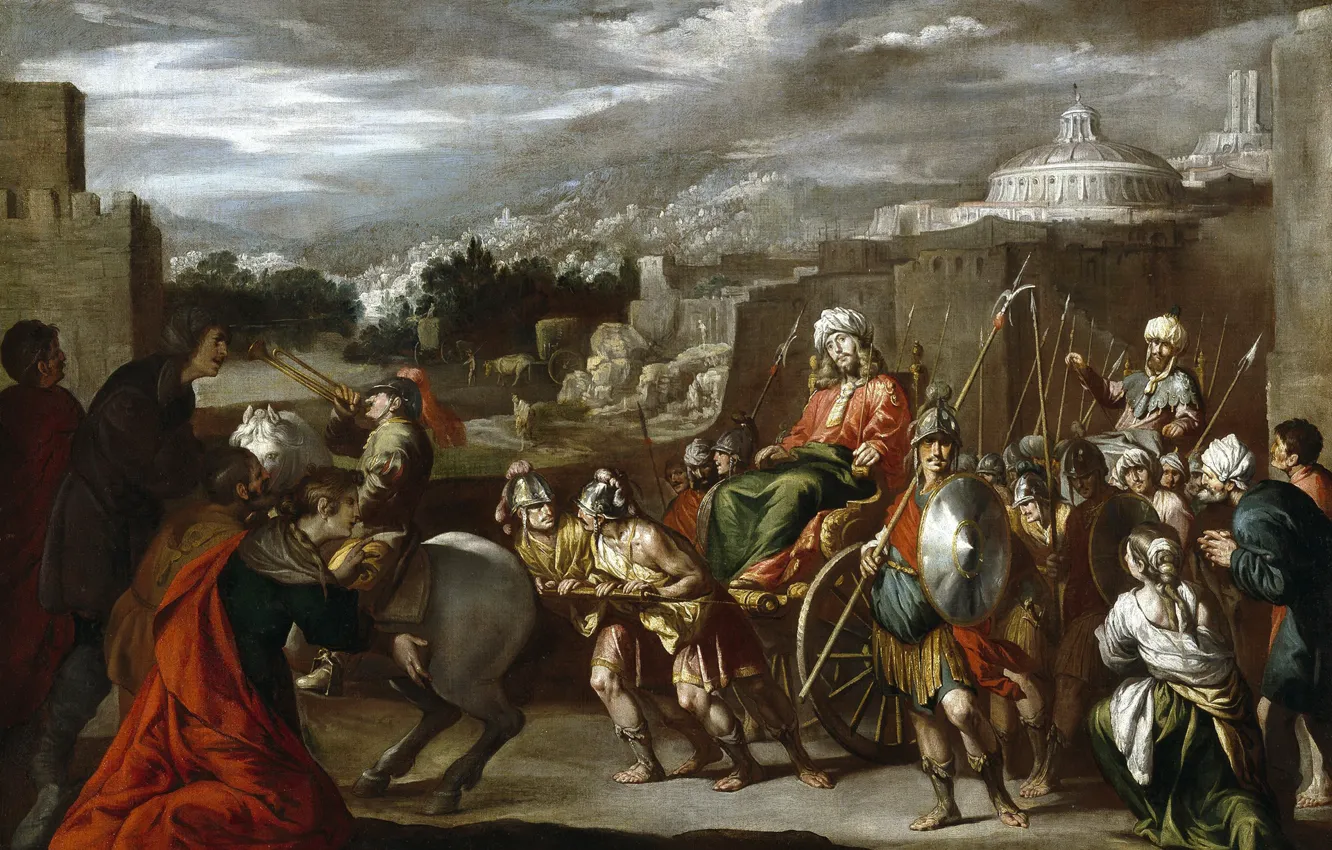 Фото обои картина, мифология, Antonio del Castillo y Saavedra, Триумф Иосифа в Египте