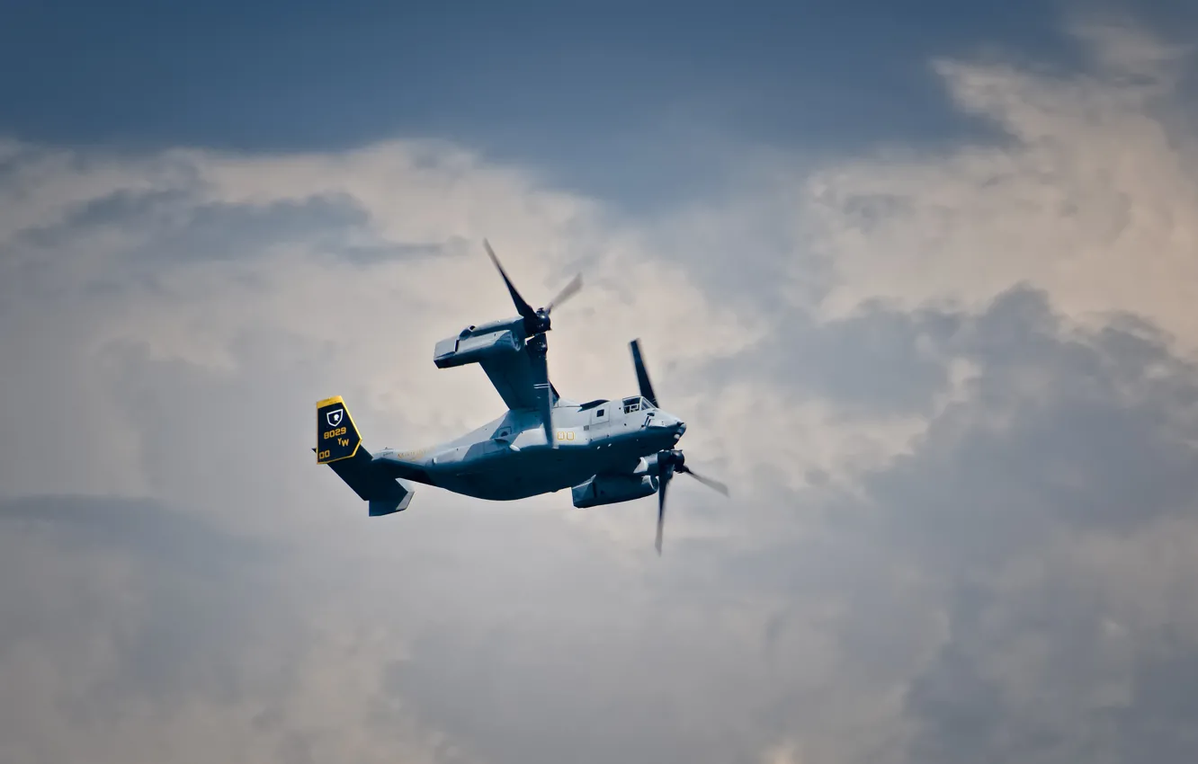 Фото обои полет, конвертоплан, Osprey, транспортный, Bell V-22