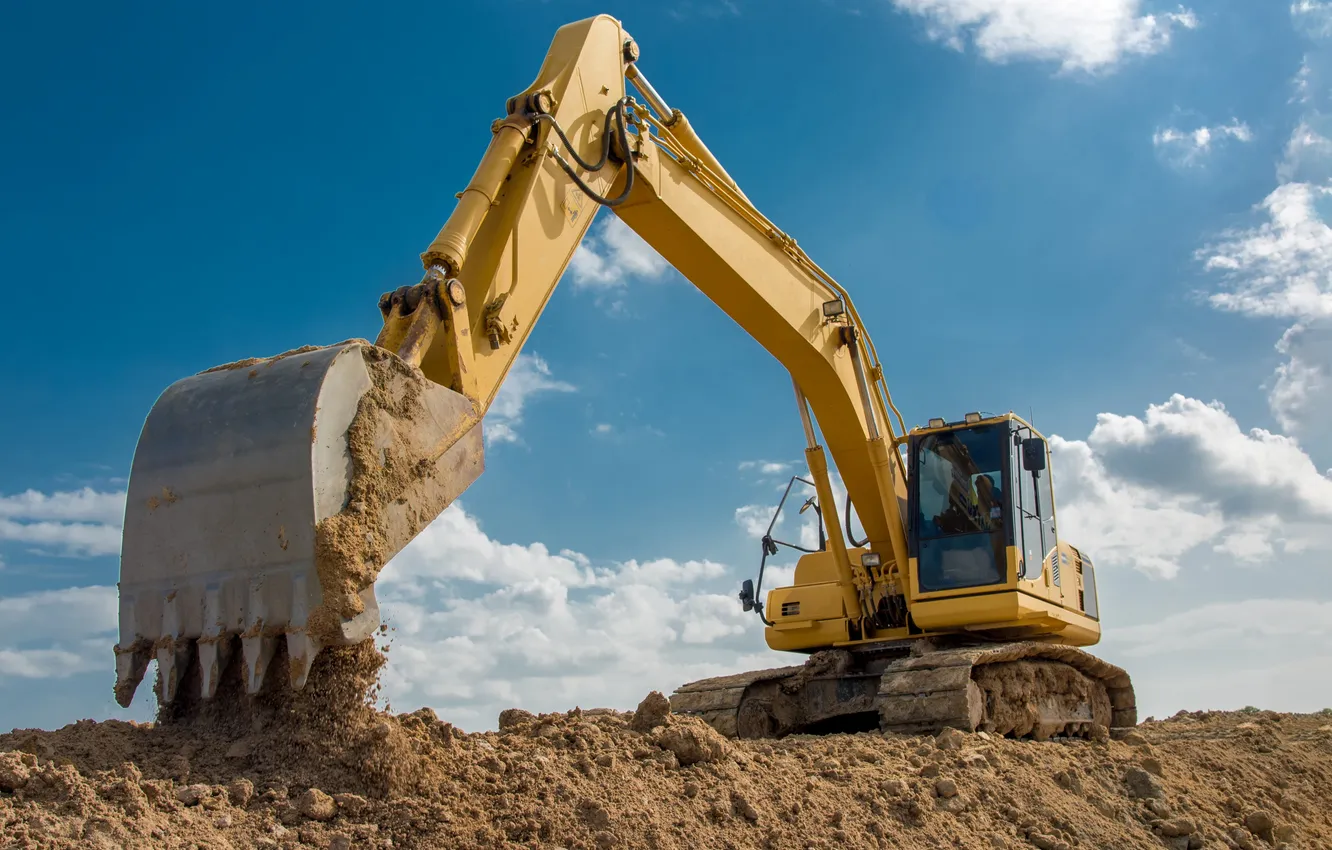 Фото обои machine, heavy, loader, industry, hydraulic, excavator, excavation, job