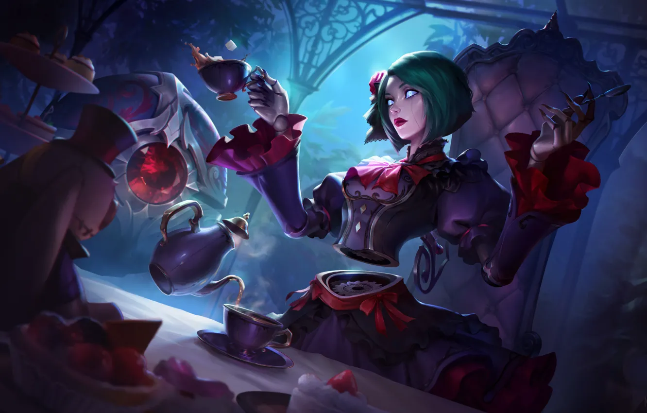 Фото обои движение, готика, игра, кофе, мистика, чайник, game, League of Legends