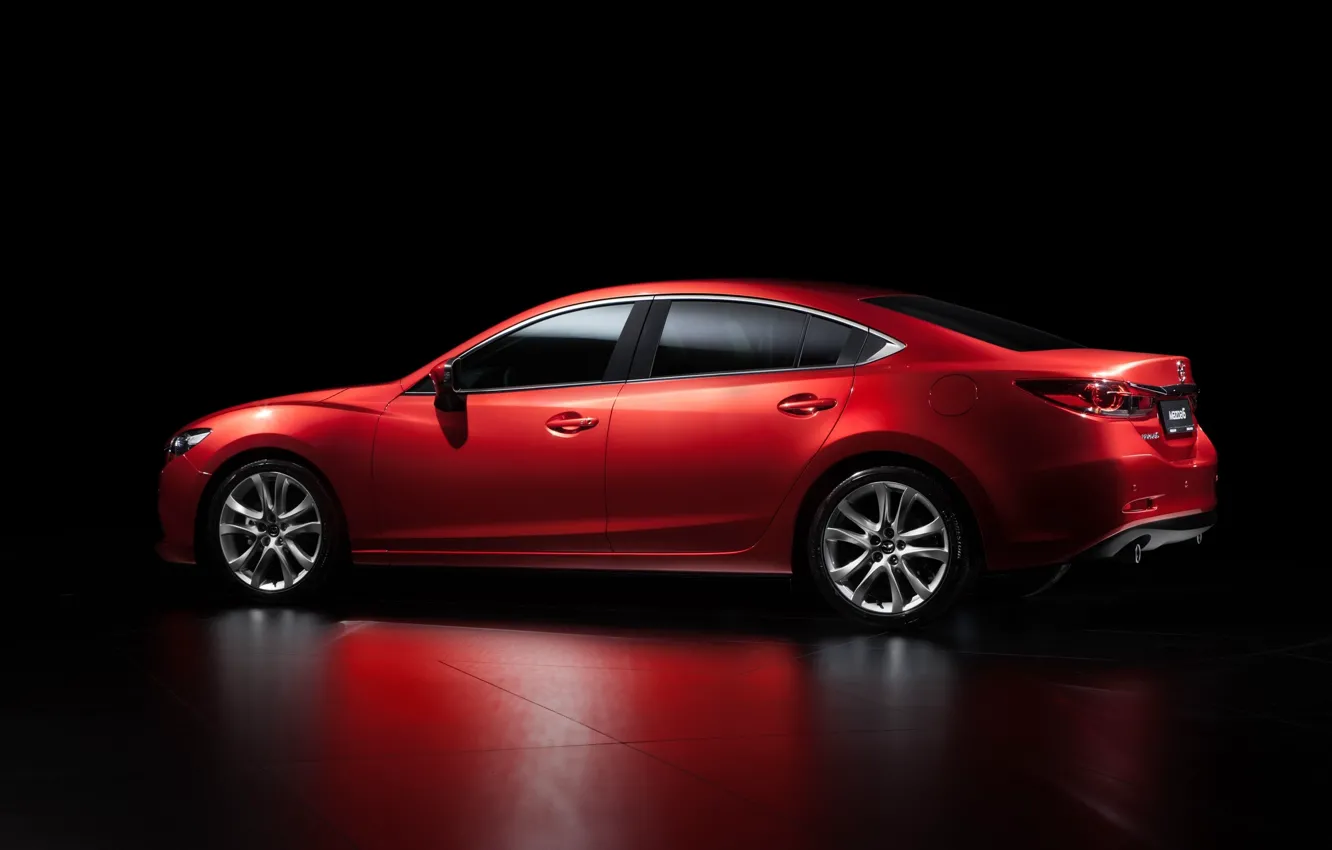 Фото обои Красный, Отражение, Авто, Mazda, Car