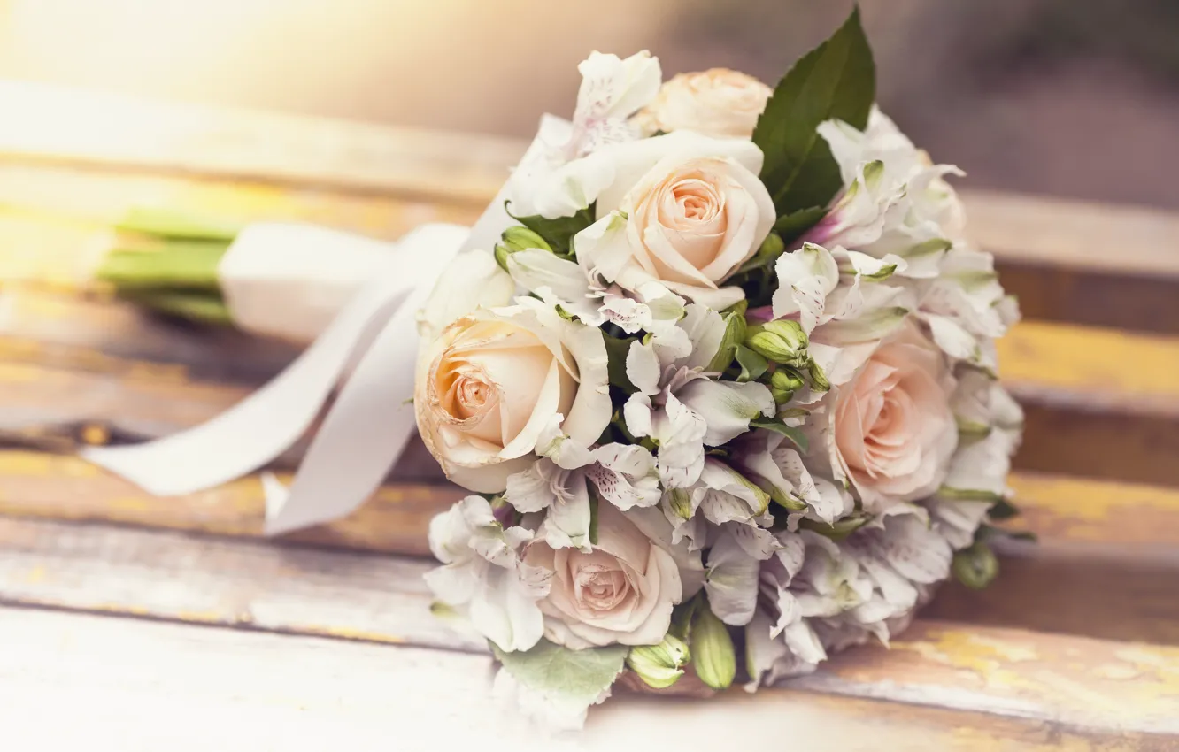Фото обои розы, flowers, свадебный букет, roses, wedding