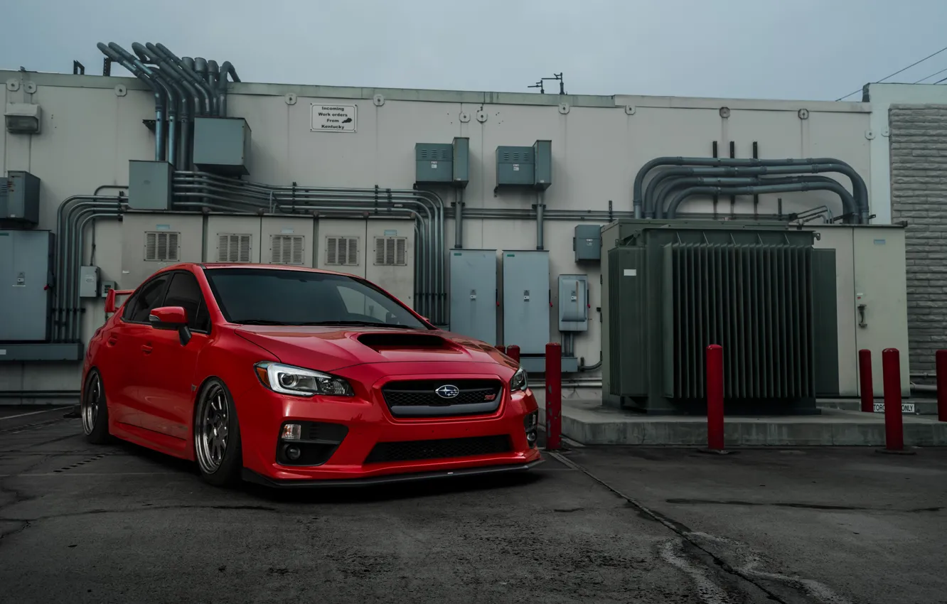 Фото обои Subaru, WRX, red, STI