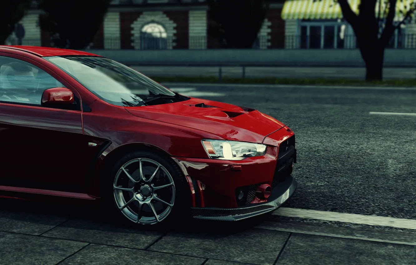 Фото обои red, evo, Project CARS