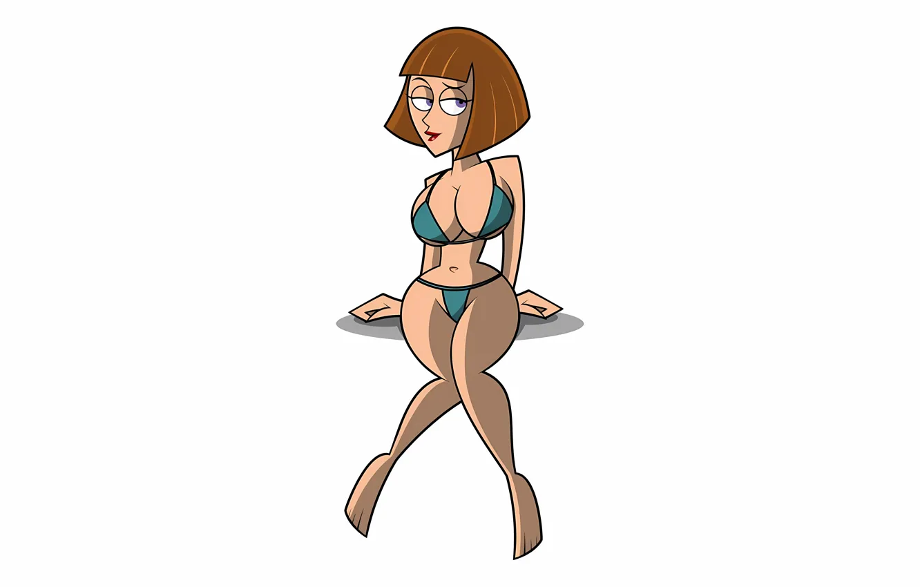 Фото обои girl, sexy, cleavage, brown hair, boobs, anime, beautiful, short hair