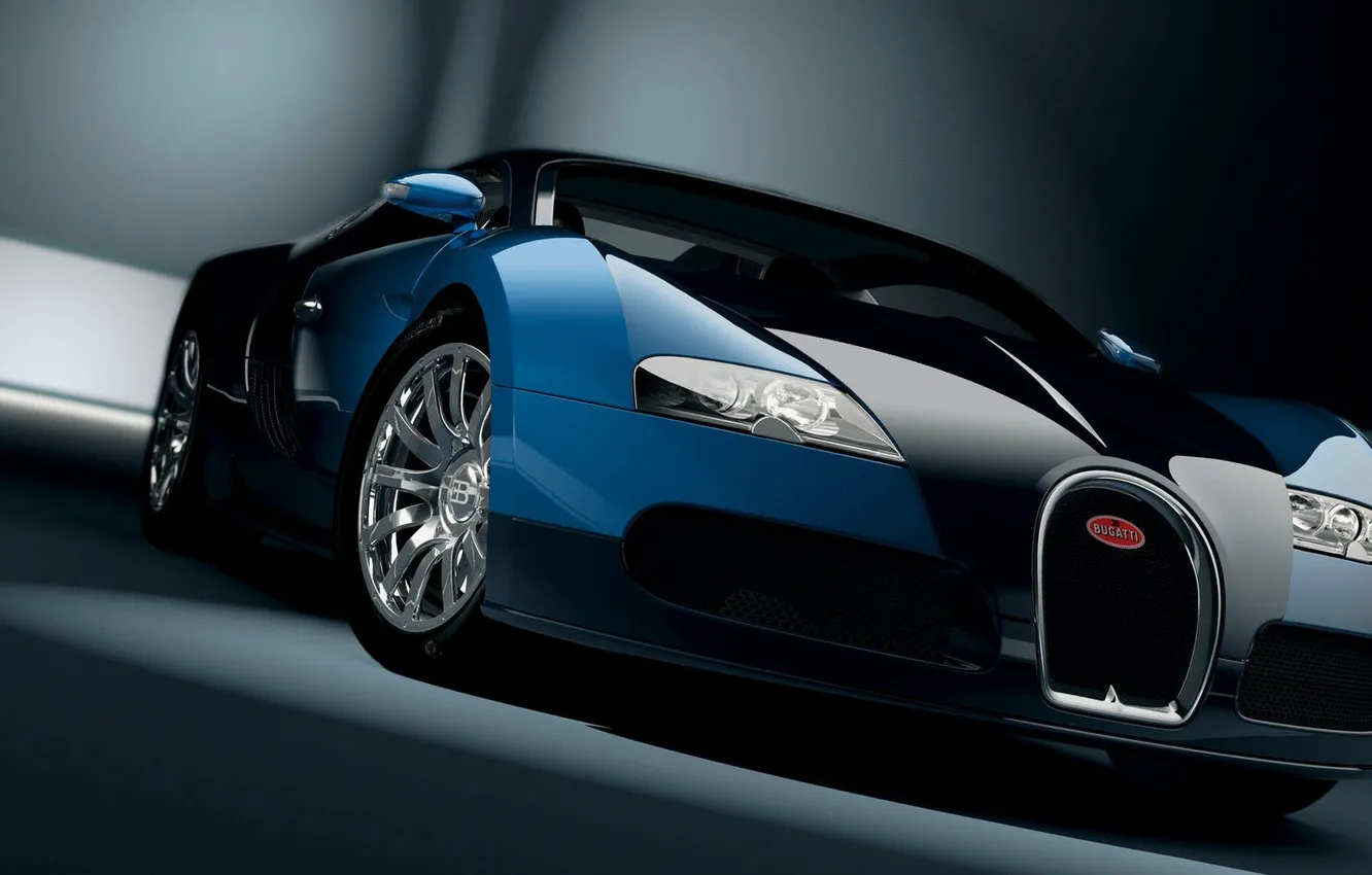 Фото обои Bugatti, перед, Veyron