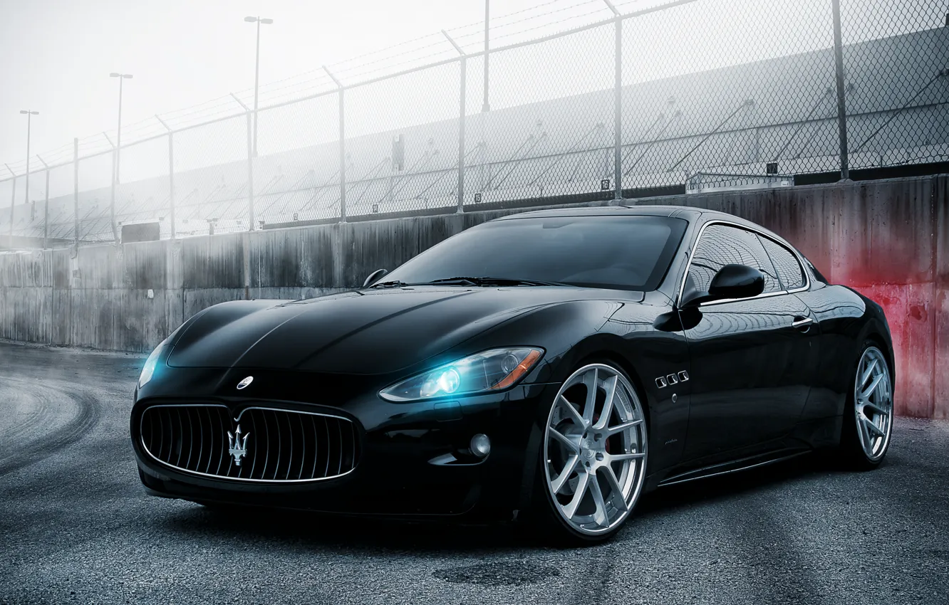 Фото обои чёрный, Maserati, black, GranTurismo, мазерати, гран туризмо