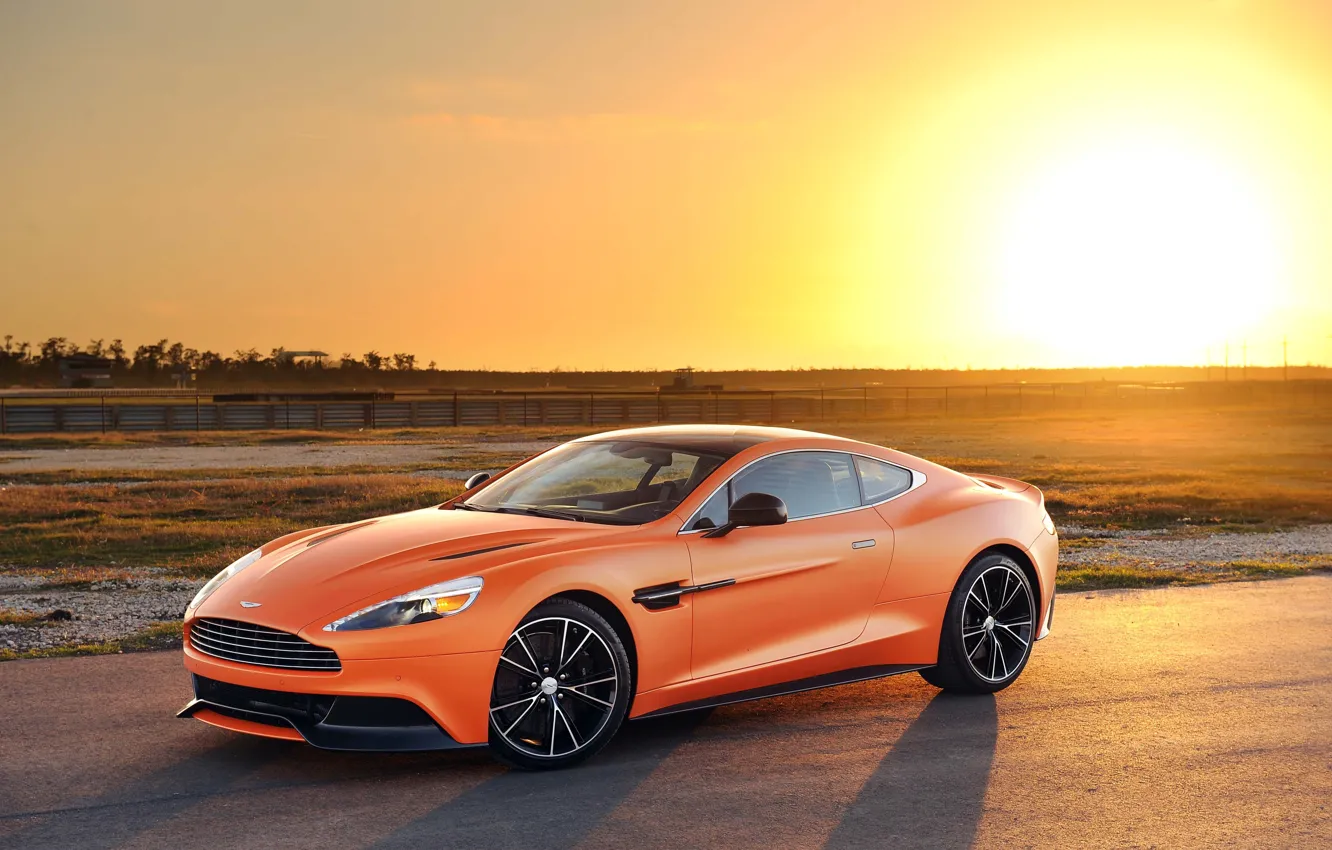 Фото обои Aston Martin, tuning, orange, matte, Vanquish