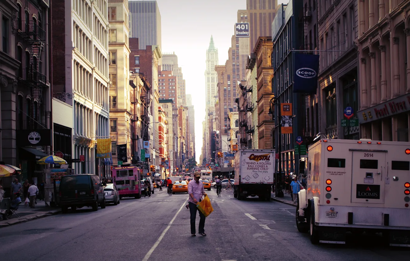 Фото обои город, улицы, new york