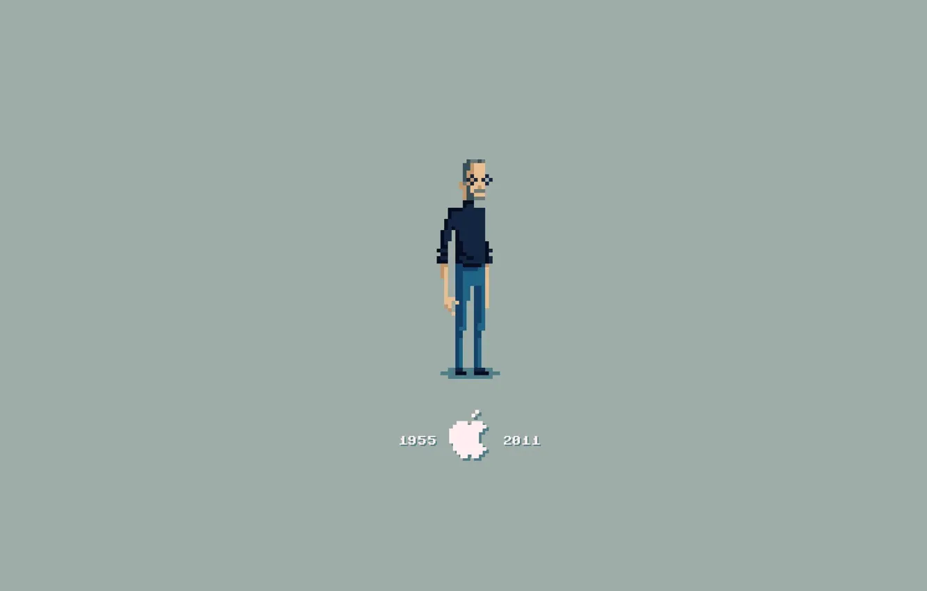 Фото обои Apple, 2011, Стив Джобс, Pixel, Steve Jobs, 1955