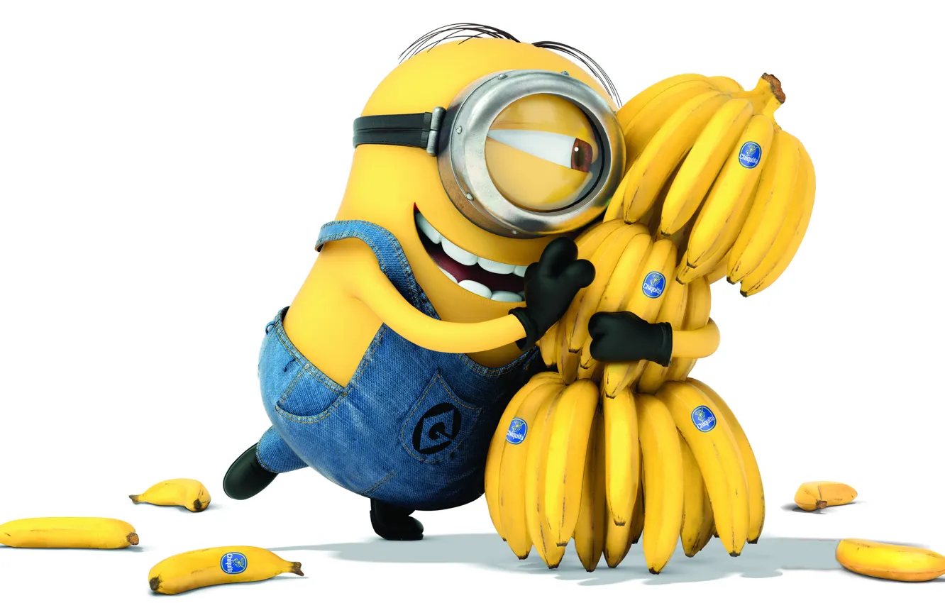 Фото обои улыбка, бананы, миньон, Гадкий Я 2, Descpicable Me 2