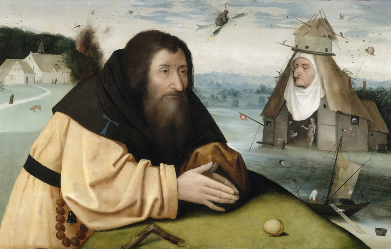 Фото обои Иероним БОСХ, 1500-1510, Искушение святого Антония