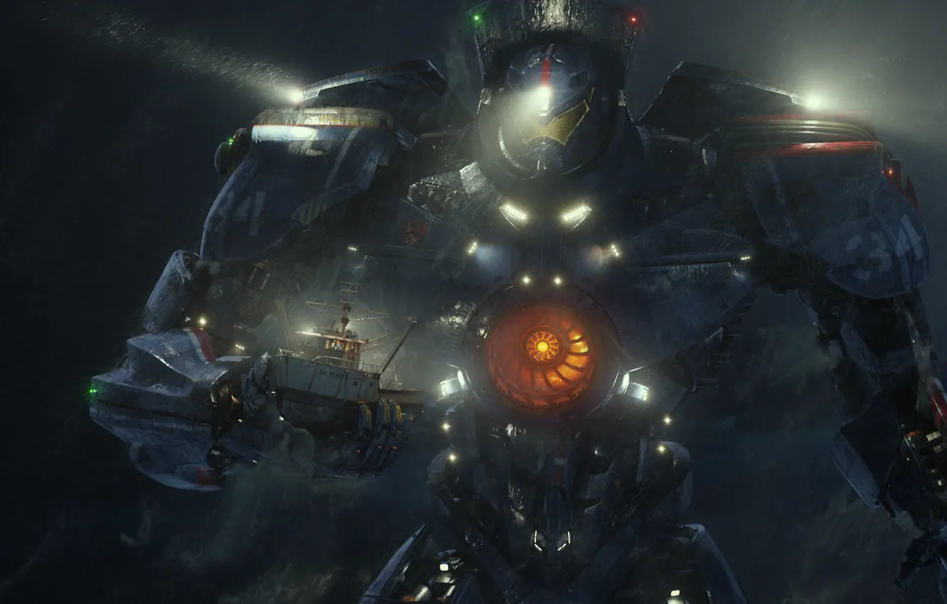 Фото обои корабль, робот, бродяга, Pacific Rim, Тихоокеанский рубеж